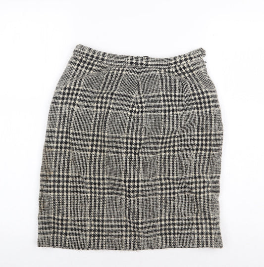 Reine Wolle Womens Beige Geometric Polyester A-Line Skirt Size 28 in Zip