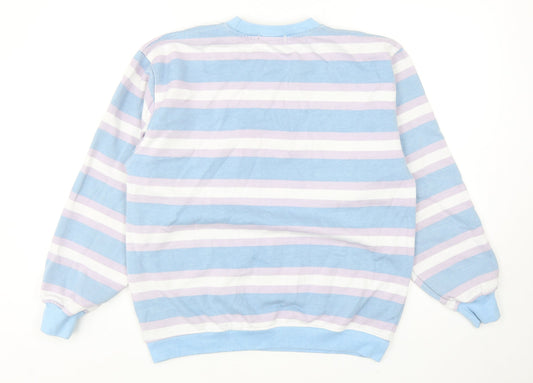 Daisy Street Womens Blue Striped Cotton Pullover Sweatshirt Size 8 Pullover - Los Angeles