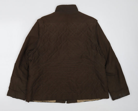 Klass Womens Brown Jacket Size L Zip