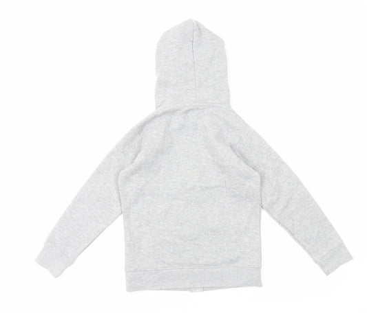Fluid Boys Grey Cotton Full Zip Hoodie Size 7-8 Years Zip