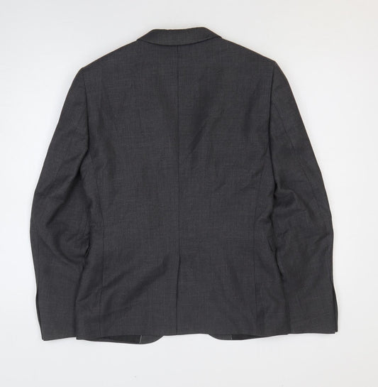 Burton Mens Grey Polyester Jacket Suit Jacket Size 34