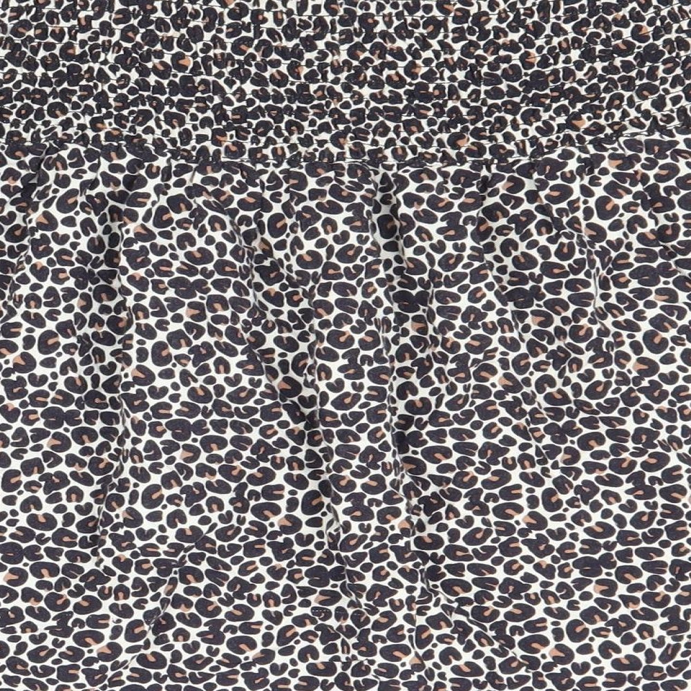 Primark Girls Black Animal Print Viscose Flare Skirt Size 12-13 Years Regular