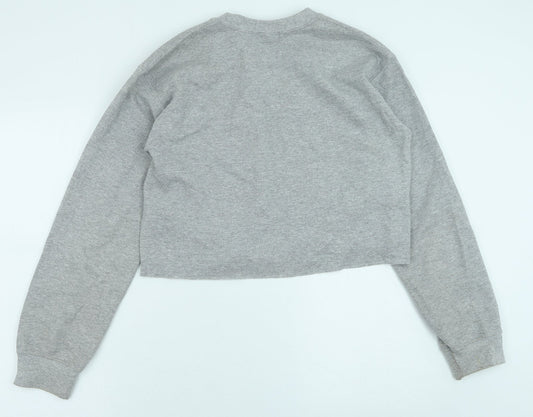 Topshop Womens Grey Cotton Pullover Sweatshirt Size S Pullover - Amour