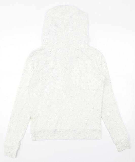 PINK Womens Ivory Cotton Pullover Hoodie Size S Zip