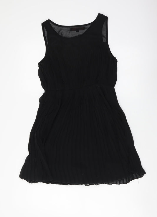 Miso Womens Black Polyester Tank Dress Size 10 Boat Neck Zip