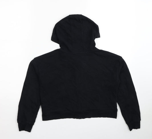 George Boys Black Cotton Full Zip Hoodie Size 9-10 Years Zip