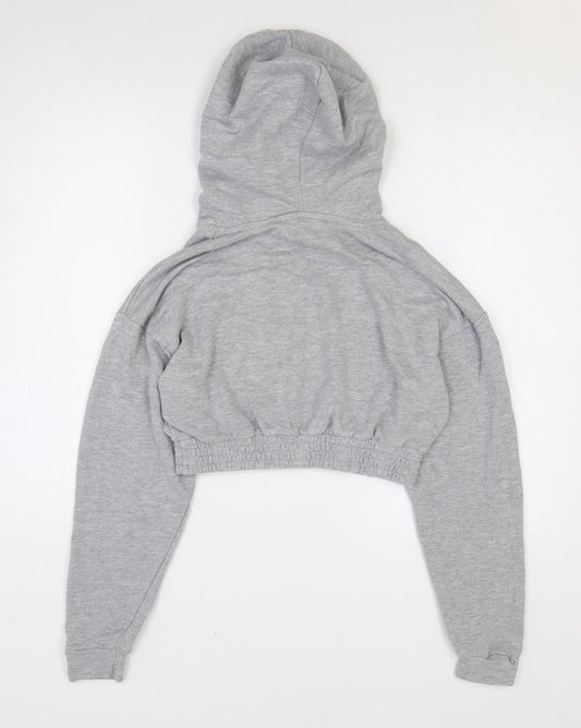 PINK Womens Grey Cotton Pullover Hoodie Size M Pullover