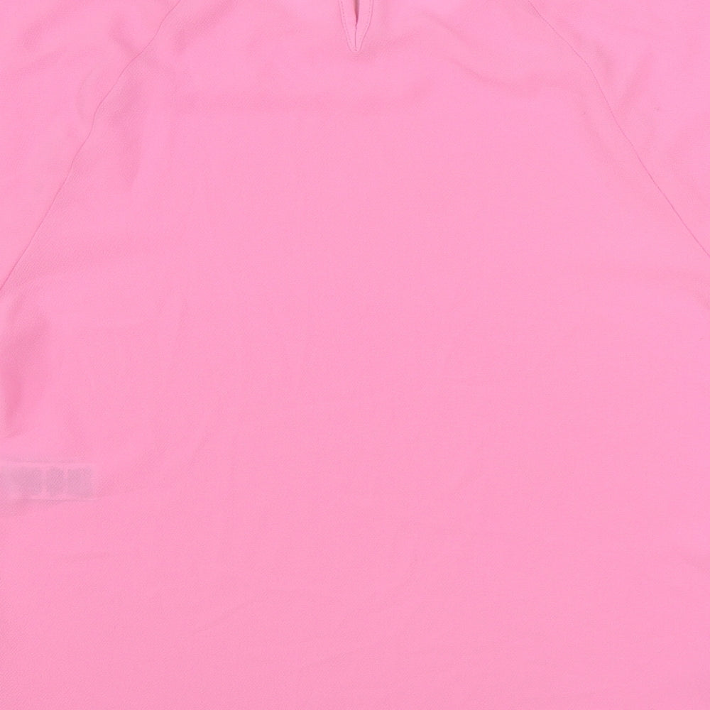 Marks and Spencer Womens Pink Polyester Basic Blouse Size 6 Round Neck