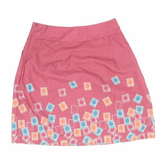 Ness Womens Multicoloured Geometric Polyester Bandage Skirt Size 10 Zip