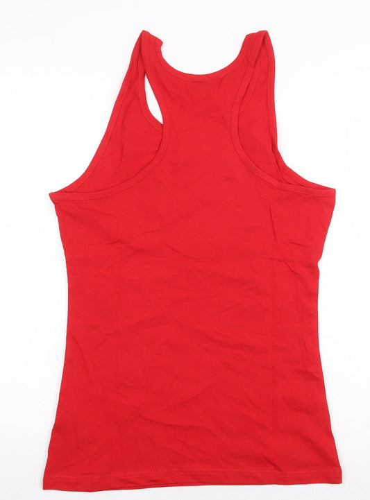 Finish First Womens Red 100% Cotton Basic Tank Size XL Scoop Neck Pullover