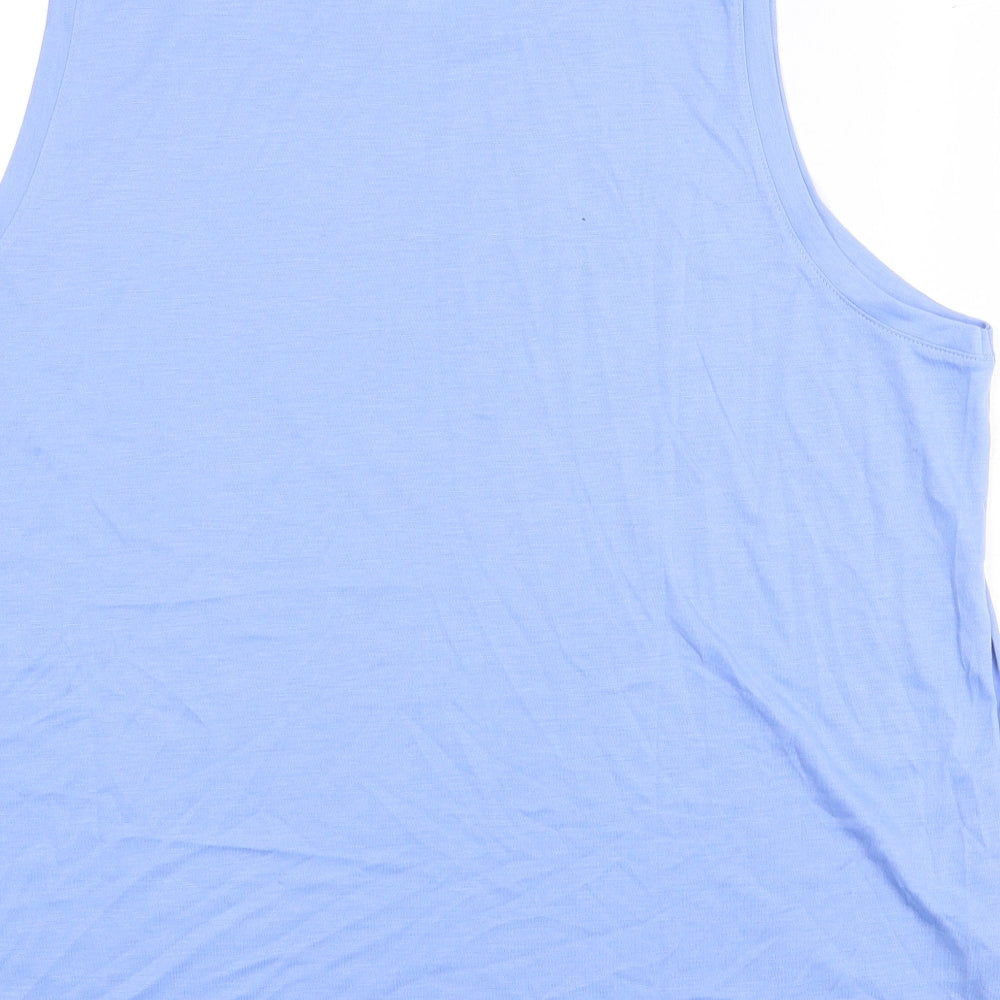 Marks and Spencer Womens Blue Polyester Basic Tank Size 10 Boat Neck - Sunshine on My Mind
