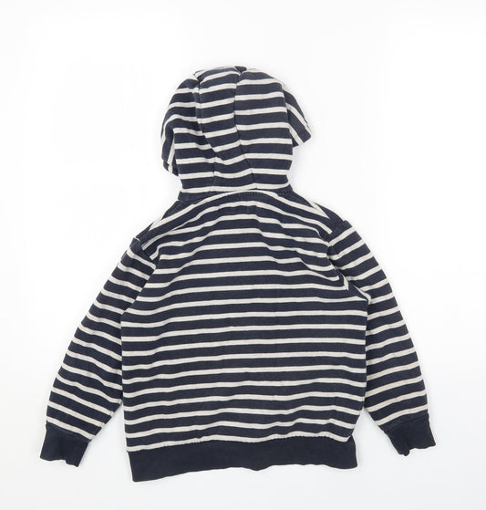 NEXT Girls Blue Striped Jacket Size 9 Years Zip