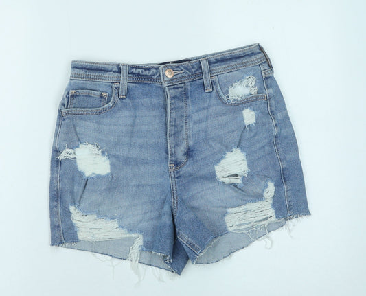 Hollister Womens Blue Cotton Cut-Off Shorts Size 27 in Regular Button