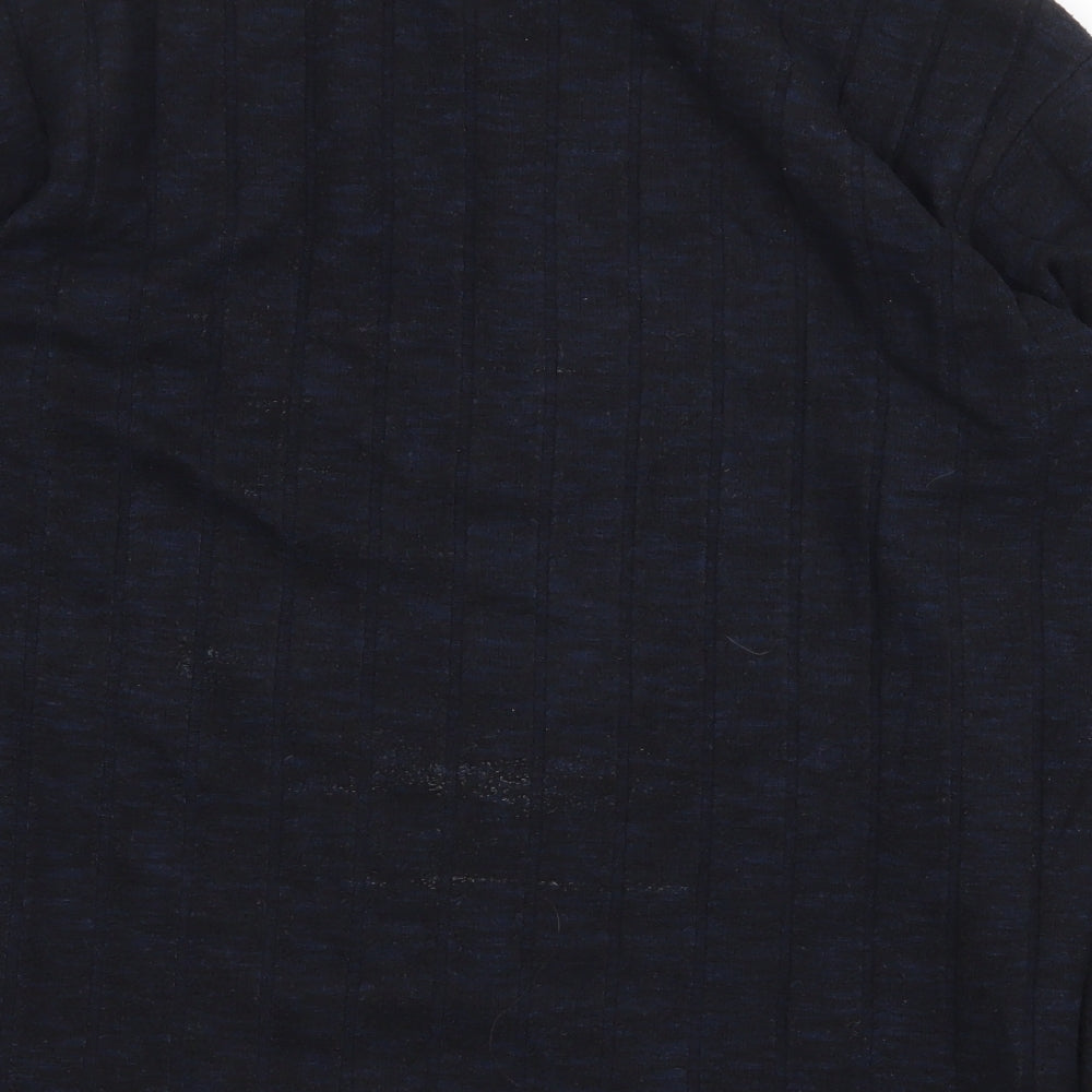 Marks and Spencer Womens Blue Round Neck Viscose Pullover Jumper Size 14