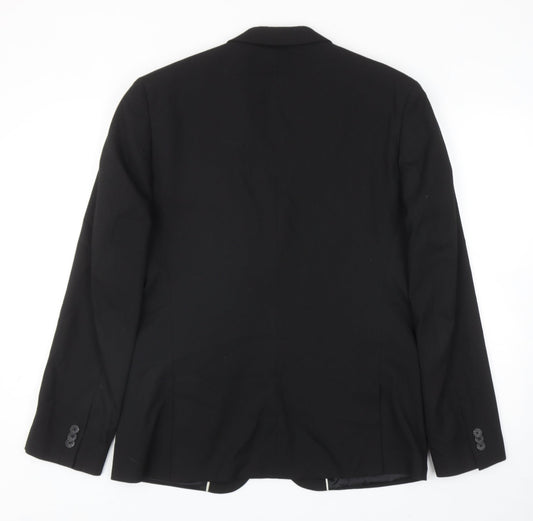 New Look Mens Black Viscose Jacket Blazer Size 42