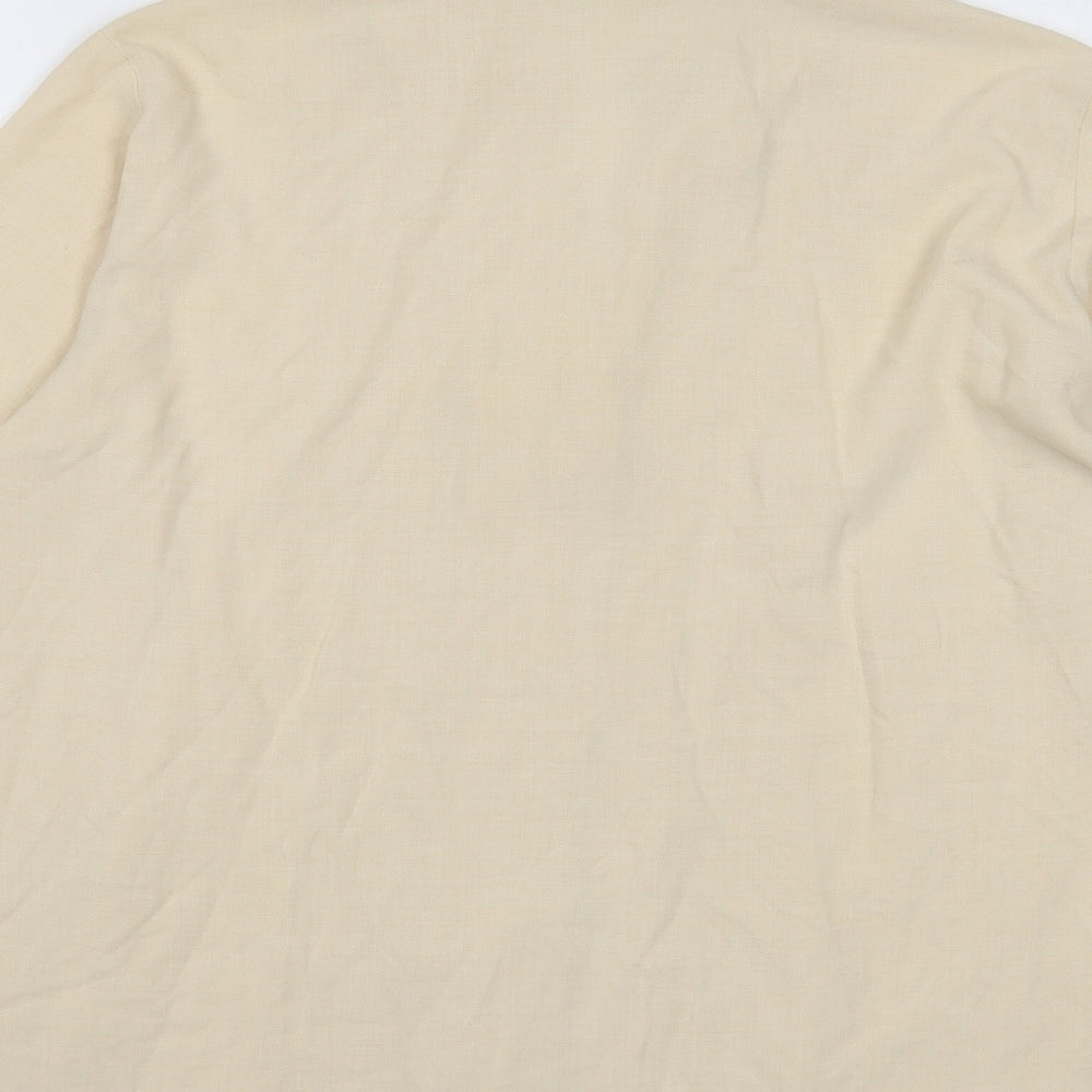 Marks and Spencer Womens Ivory Viscose Basic Button-Up Size 12 Collared