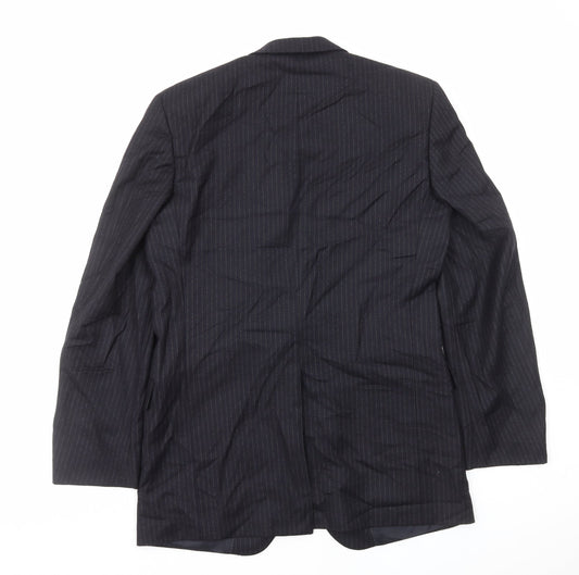 Strellson Mens Black Striped Viscose Jacket Blazer Size M