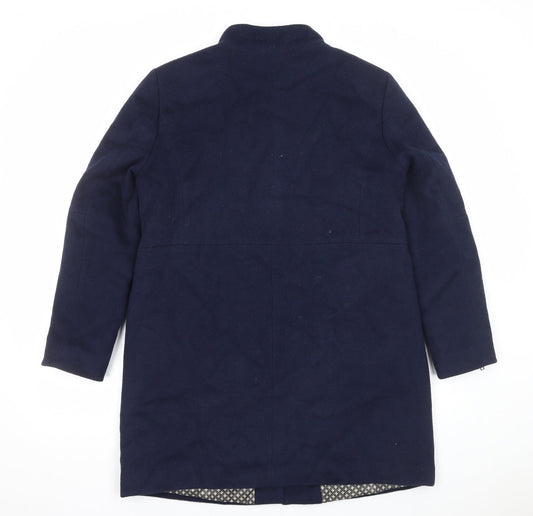 Saint Tropez Womens Blue Overcoat Coat Size XL Zip