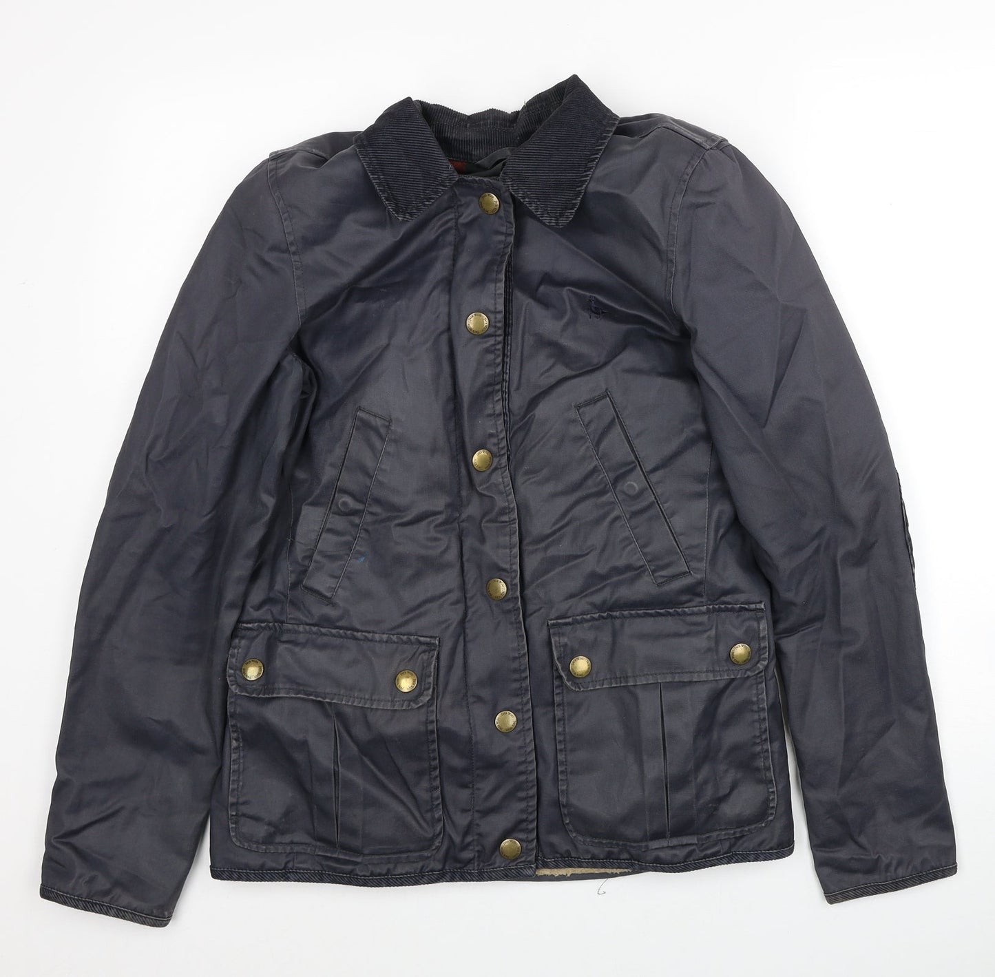 Jack Wills Womens Blue Windbreaker Coat Size 8 Button