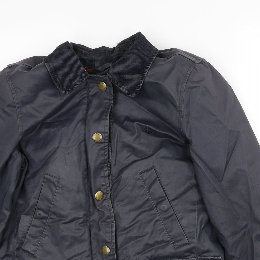 Jack Wills Womens Blue Windbreaker Coat Size 8 Button
