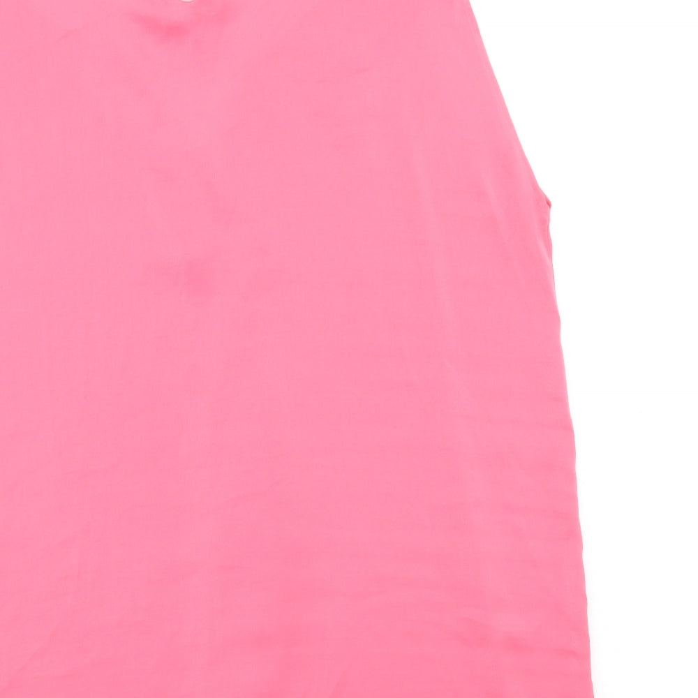 Marks and Spencer Womens Pink Polyester Basic Tank Size 14 V-Neck