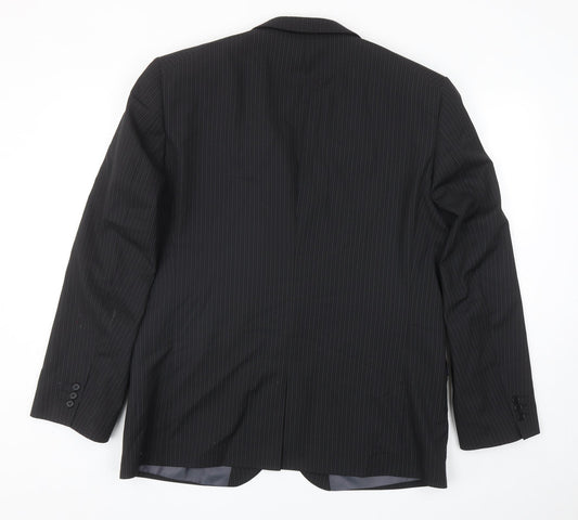 NEXT Mens Black Striped Wool Jacket Blazer Size 42