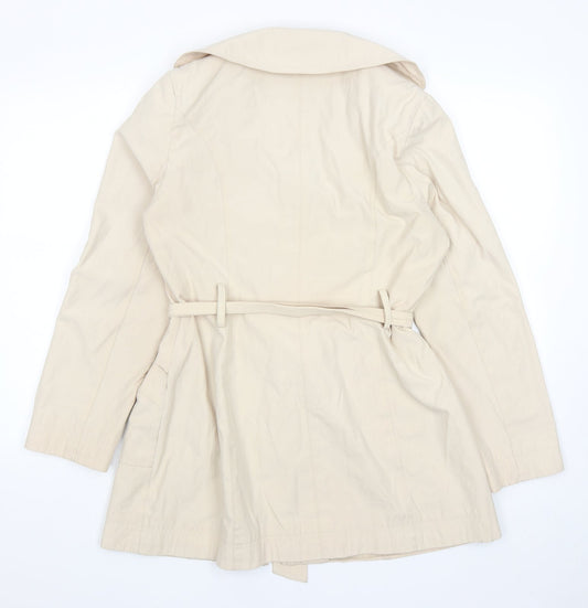 BHS Womens Beige Trench Coat Coat Size 10 Button