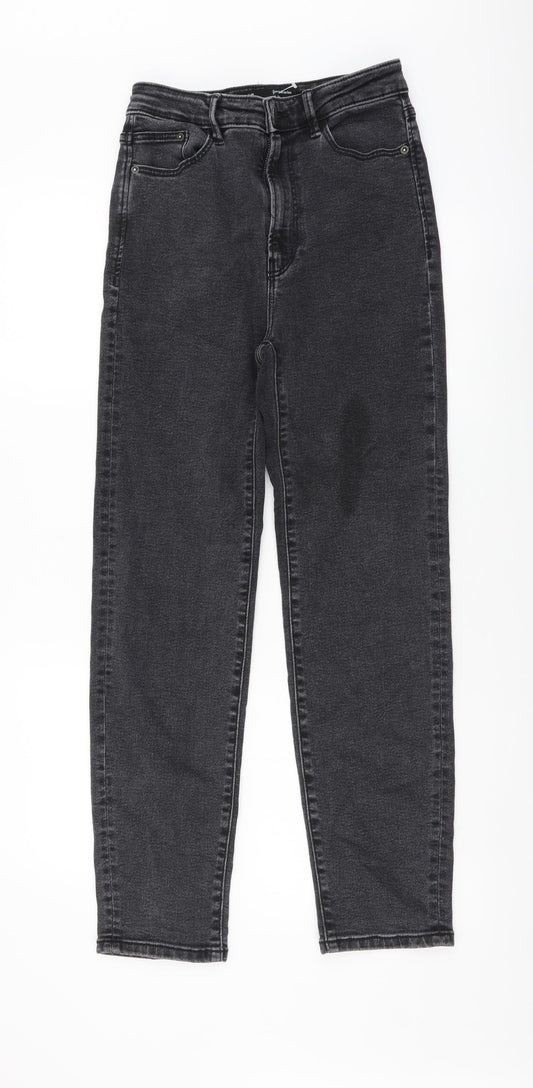 Stradivarius Womens Grey Cotton Skinny Jeans Size S L27 in Regular Button