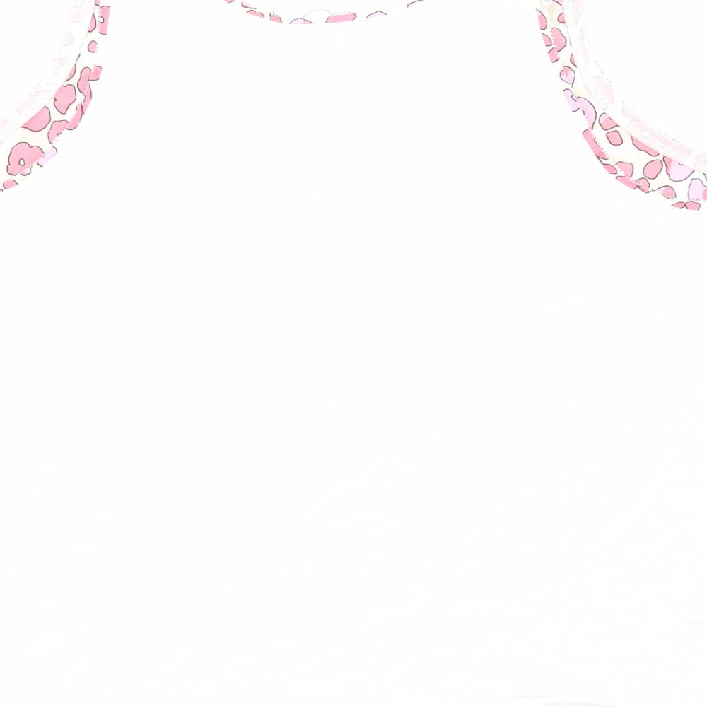 Marks and Spencer Womens Pink Animal Print Polyester Basic Tank Size 20 Scoop Neck