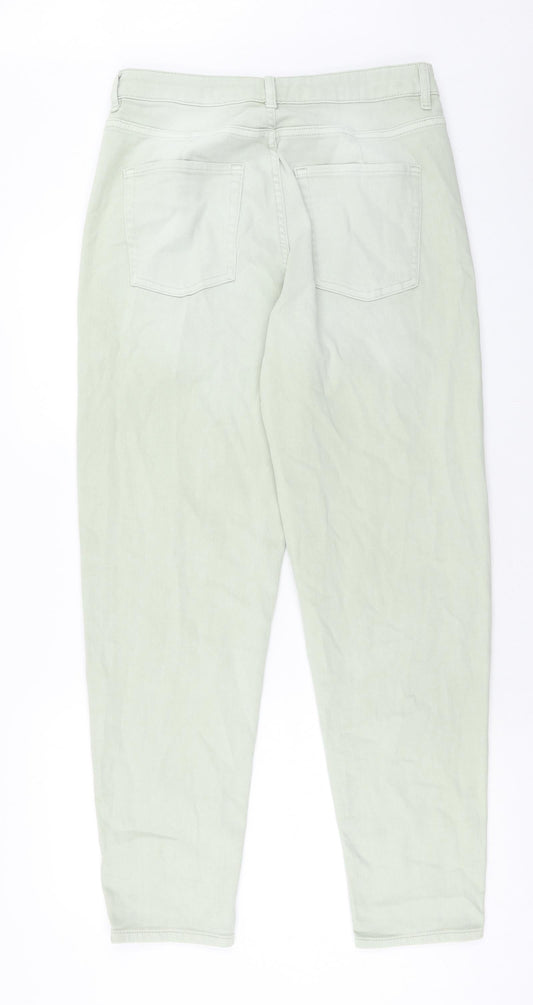Marks and Spencer Womens Green Cotton Skinny Jeans Size 12 Regular Button
