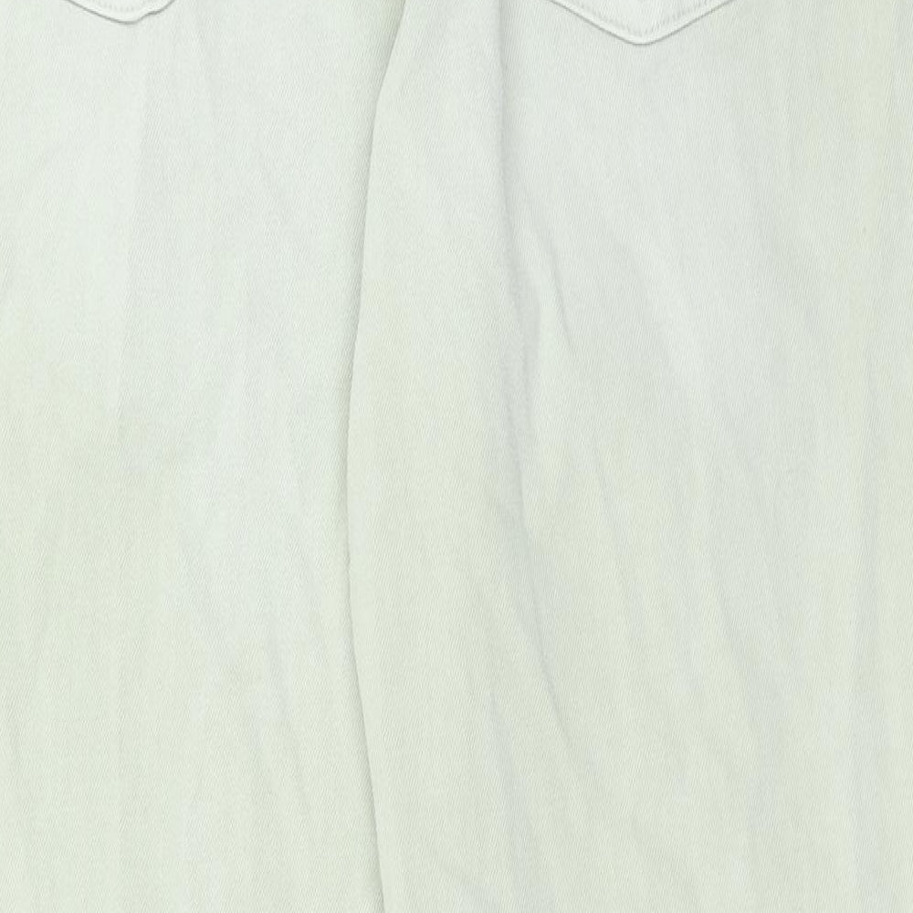 Marks and Spencer Womens Green Cotton Skinny Jeans Size 12 Regular Button