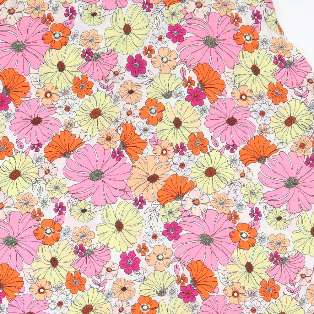 Marks and Spencer Womens Multicoloured Floral Polyester Basic Tank Size 10 V-Neck