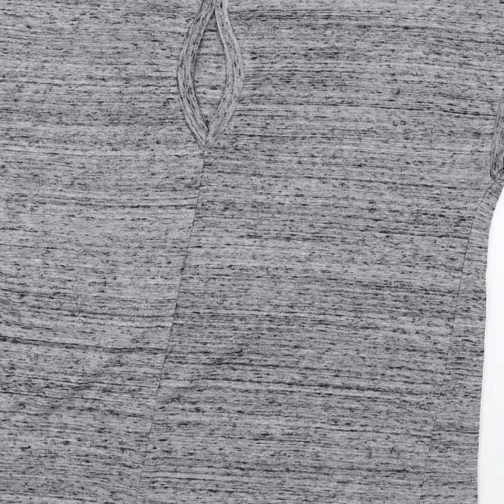 Marks and Spencer Womens Grey Polyester Basic T-Shirt Size 12 Round Neck