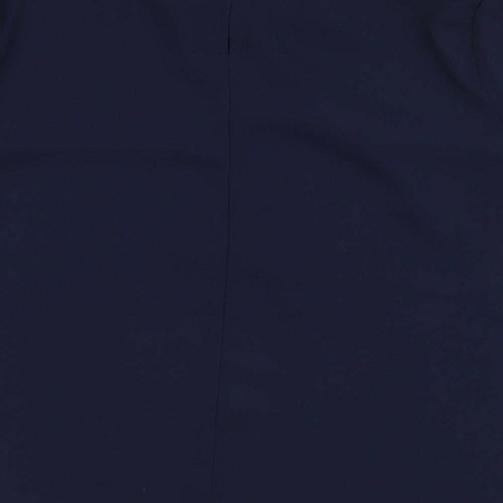 Marks and Spencer Womens Blue Polyester Basic Blouse Size 12 Round Neck