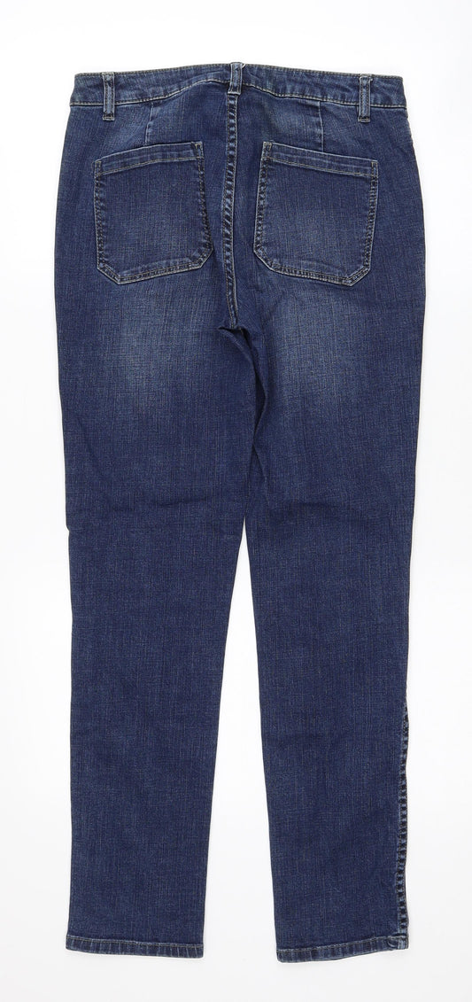1.2.3 Womens Blue Cotton Skinny Jeans Size 10 Regular Zip