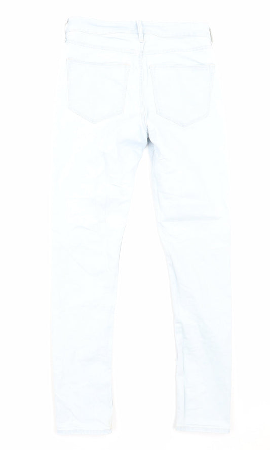 H&M Womens Blue Cotton Skinny Jeans Size 8 Regular Zip