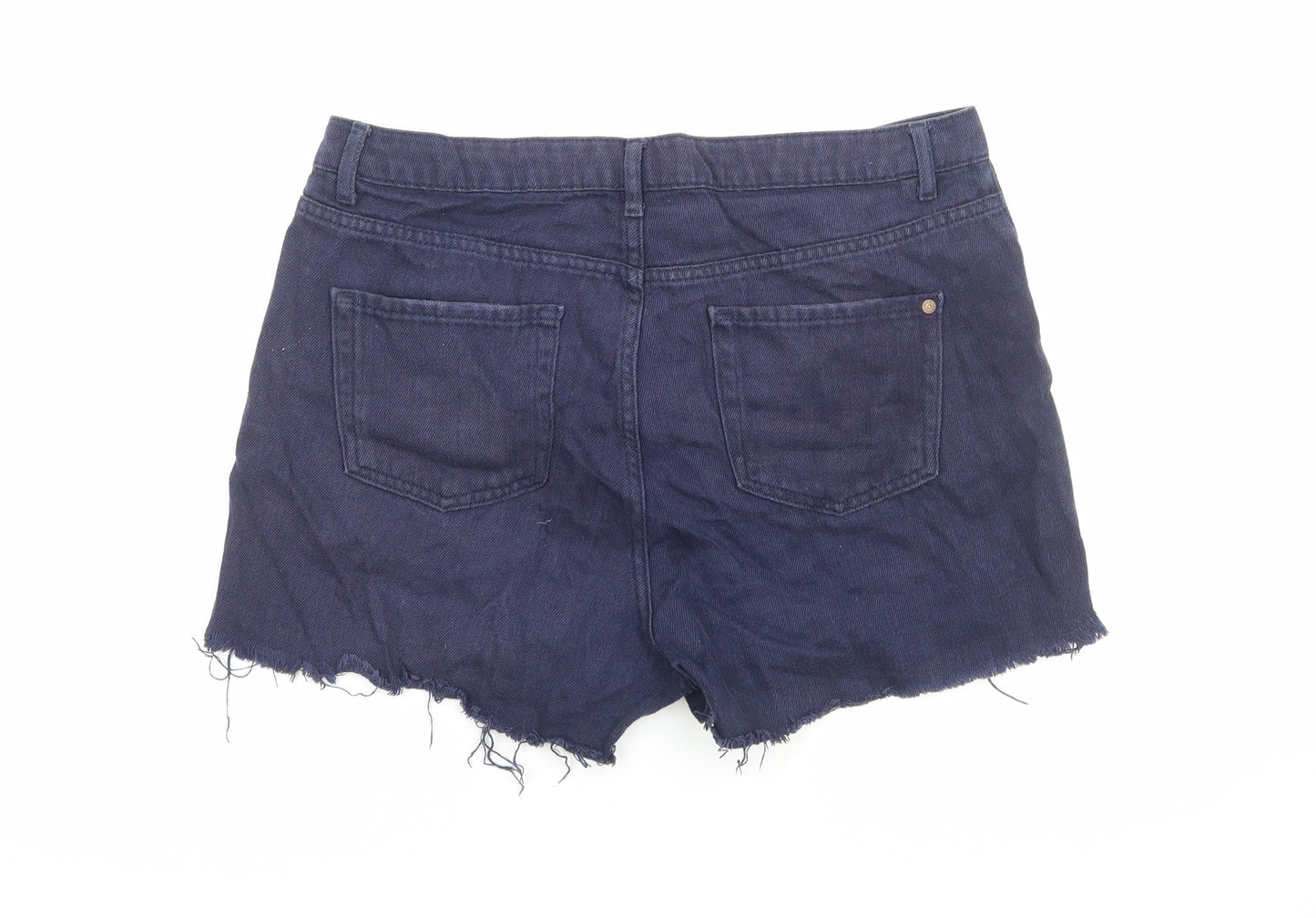 Benton Jeans Womens Blue Cotton Cut-Off Shorts Size 12 Regular Zip