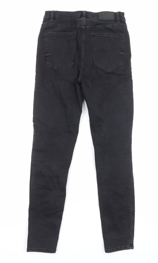 Zara Womens Black Cotton Skinny Jeans Size 8 Regular Zip