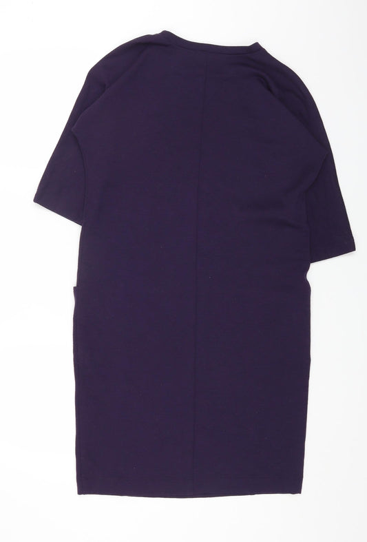 Lily ella Womens Purple Polyester Sheath Size 14 Round Neck Pullover