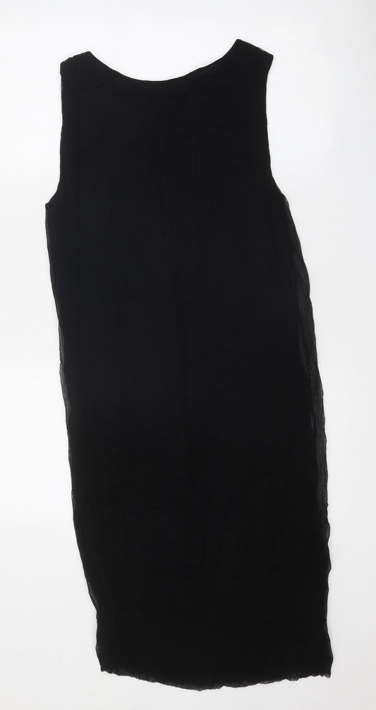 Great Plains Womens Black Viscose Tank Dress Size L Boat Neck Pullover