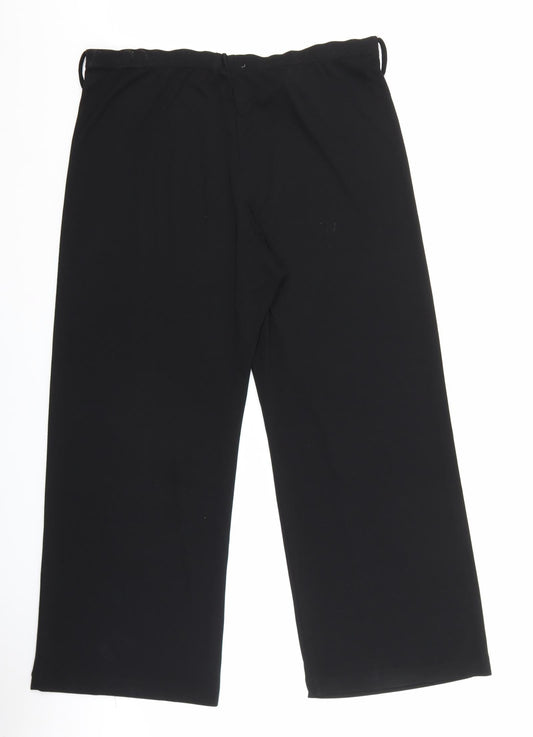 Berkertex Womens Black Polyester Capri Trousers Size 14 L27 in Relaxed