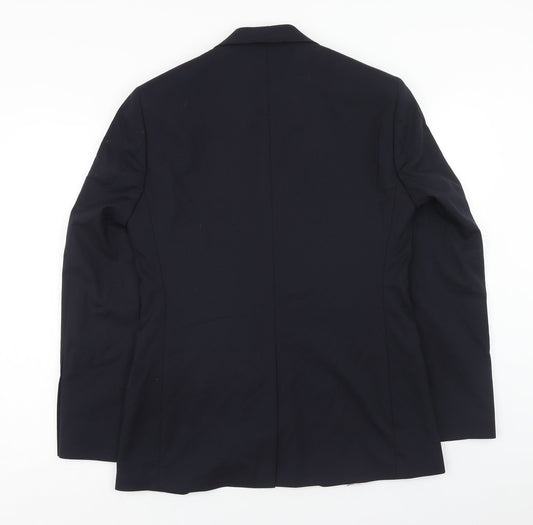 Preworn Mens Blue Wool Jacket Blazer Size 36