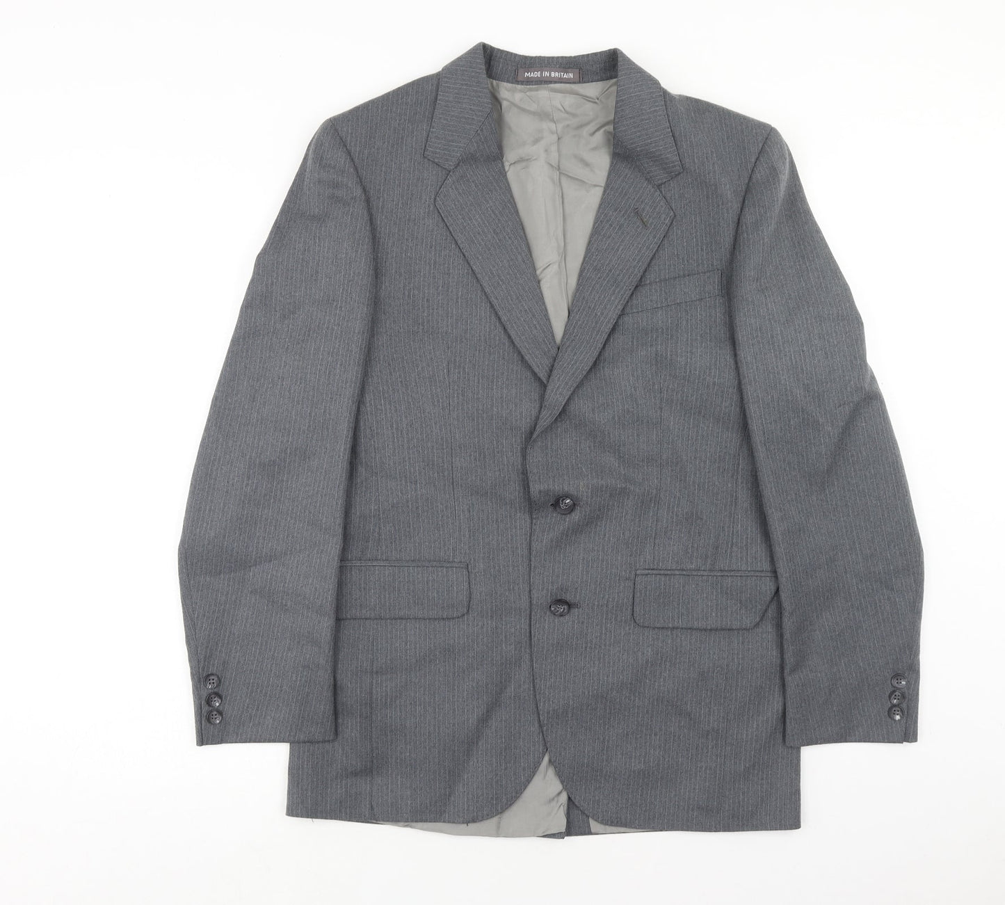 Dunn & Co Mens Grey Striped Wool Jacket Blazer Size 36