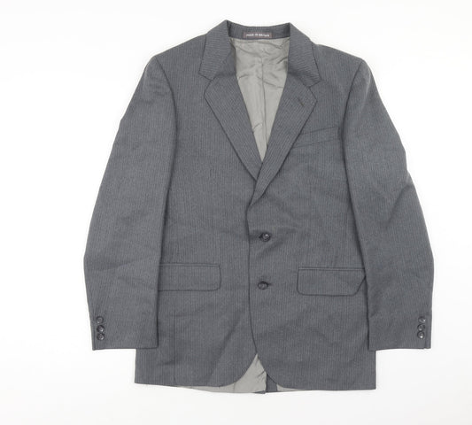 Dunn & Co Mens Grey Striped Wool Jacket Blazer Size 36