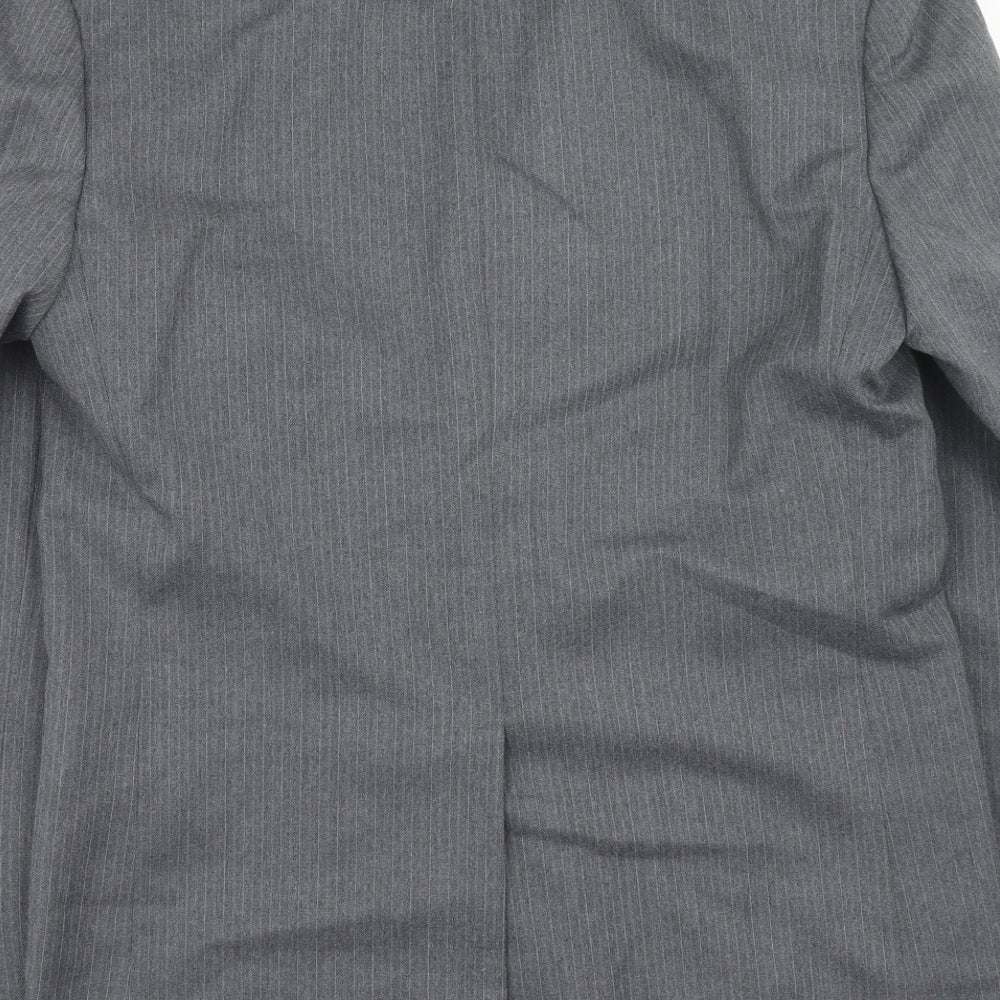 Dunn & Co Mens Grey Striped Wool Jacket Blazer Size 36