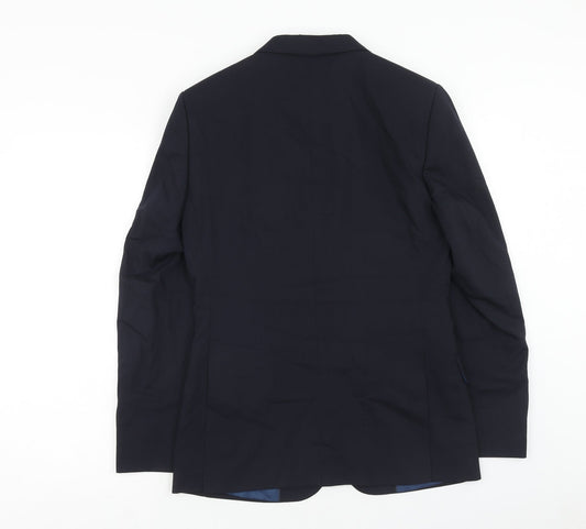 Marks and Spencer Mens Blue Wool Jacket Blazer Size 36