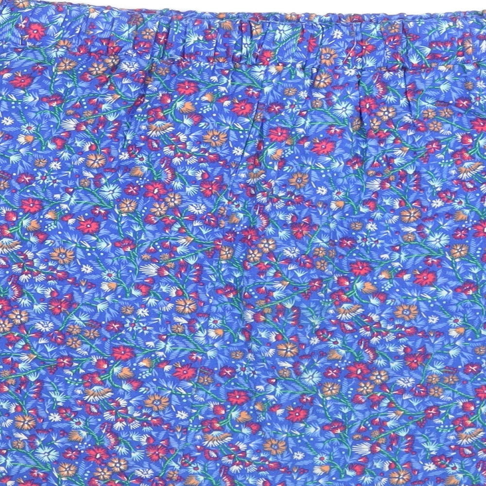 Lefties Womens Blue Floral Viscose Mini Skirt Size S