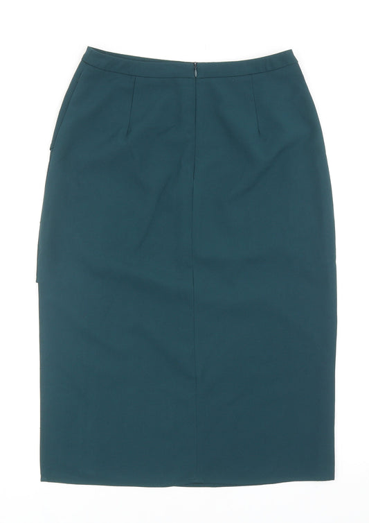 Something Borrowed Womens Blue Polyester Straight & Pencil Skirt Size M Zip