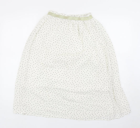 Sweewe Womens White Geometric Viscose A-Line Skirt Size S
