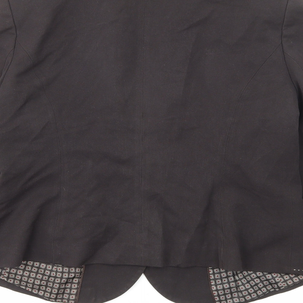NEXT Womens Brown Polyester Jacket Blazer Size 16